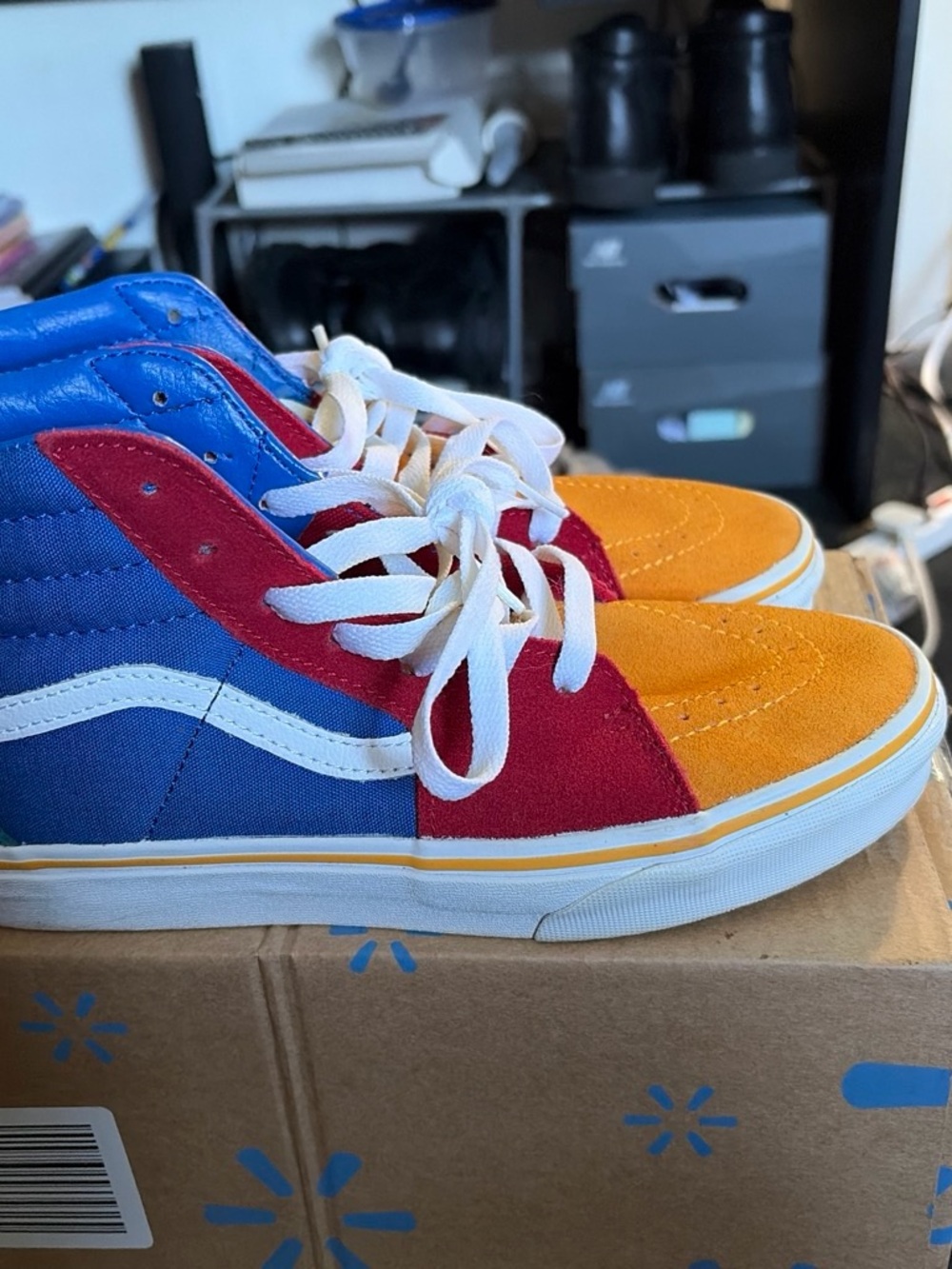 Vans Kids Blue, Red & Yellow High-Top Sneakers
